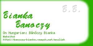 bianka banoczy business card